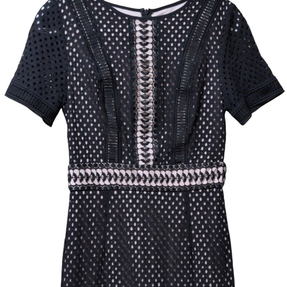 NWT True Decadence All-over Frill Lace Overlay black Tiered midi dress size 12 - Picture 6 of 8